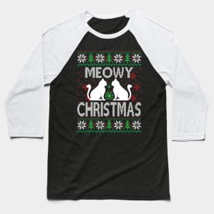 meowy christmas ugly christmas sweater Baseball T-Shirt